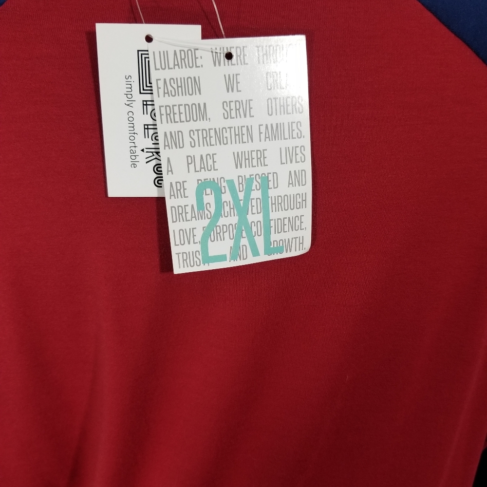 Baseball style Tee. NWT Lularoe Randy - Picture 3 of 4